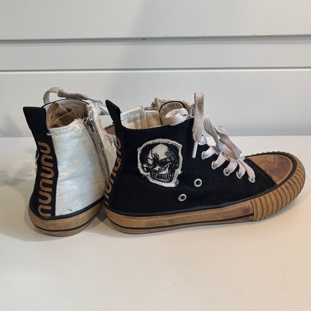 Nununu Toddler Decunstructed Skull High-Top Sneakers Sz 27-28 (10.5-11 US)